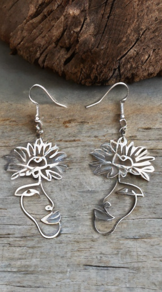 Floral Face Earrings