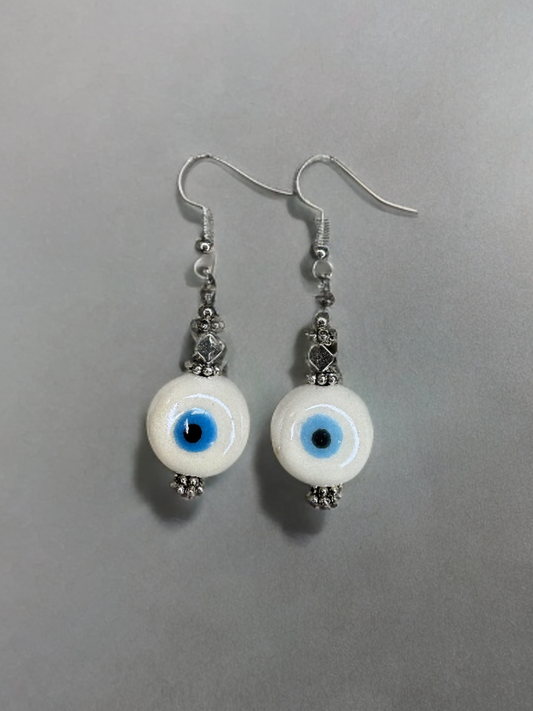 Evil Eye Round Earrings