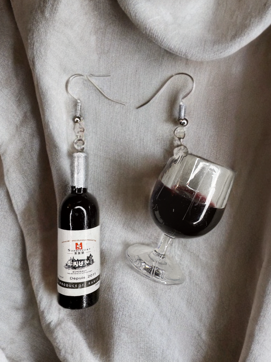 Mini Red Wine Earrings