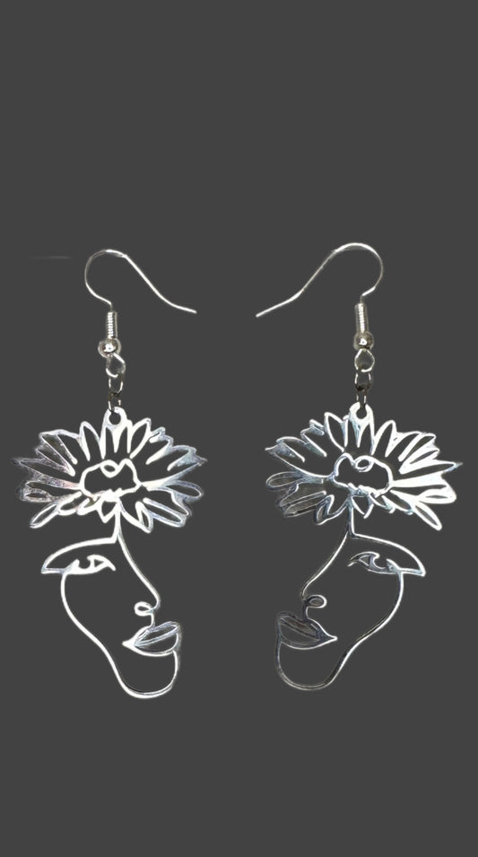 Floral Face Earrings