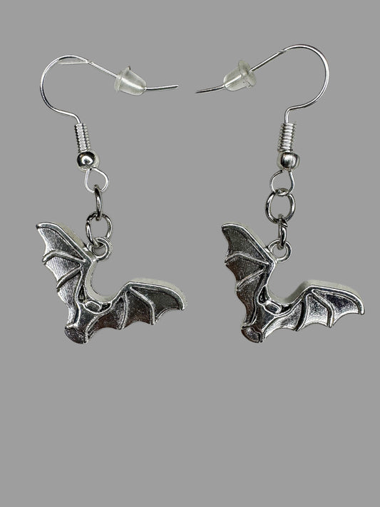 Tilted Flying Bat Earrings