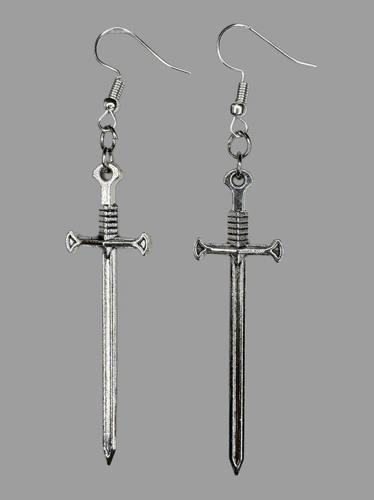 Sleek Straight Sword Earrings