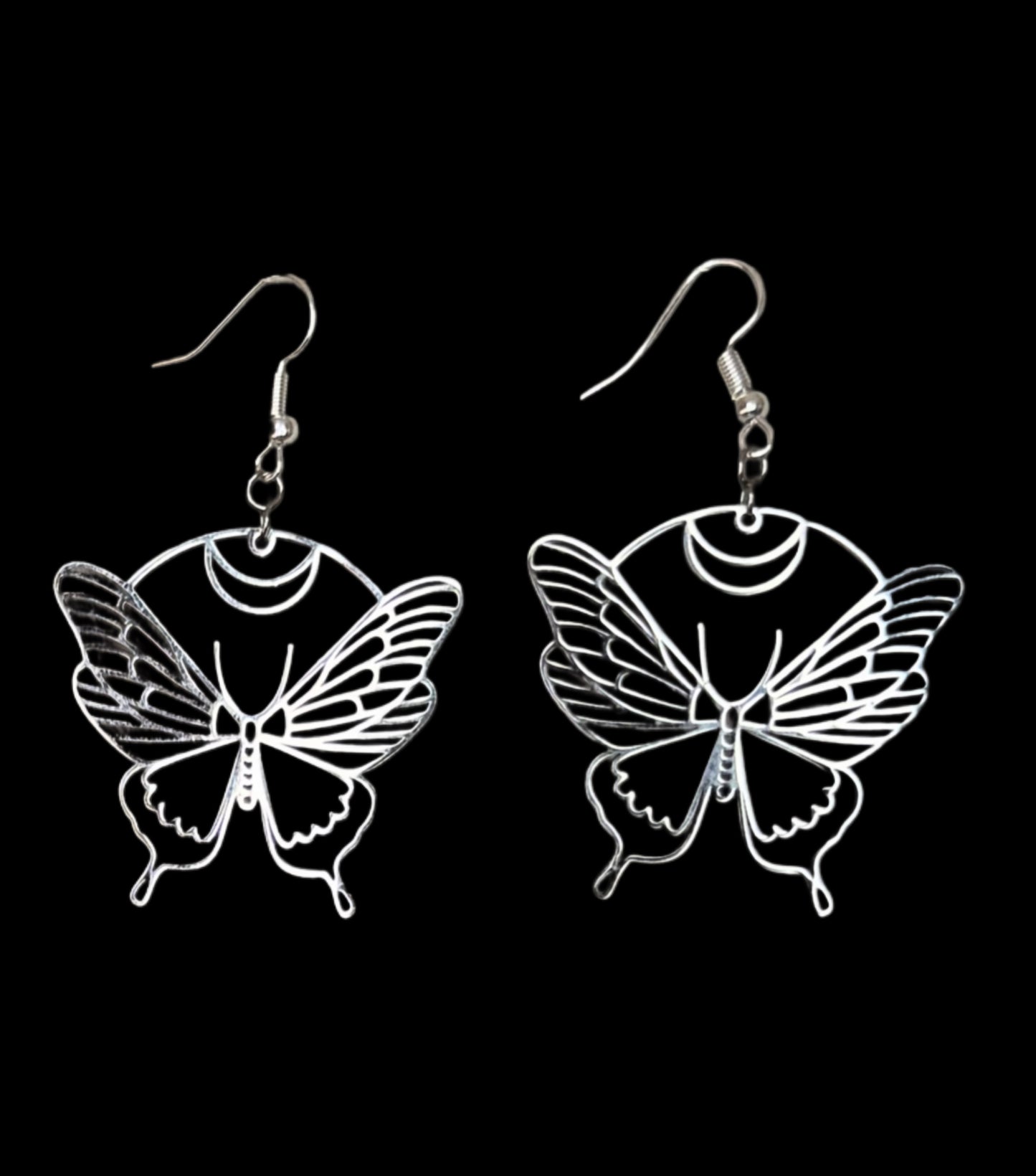 Butterfly Crescent Earrings